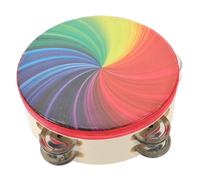 BESPORTBLE Tambourin Double Rangée Arc Ciel Instrument de Percussion Portatif Musical pour Garçon Fille Fête Danse et Karaoké