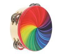 BESPORTBLE Tambourin Double Rangée Motif Arc Ciel Instrument de Percussion Musical pour Garçon Fille Coordination Main Éducatif Coloré