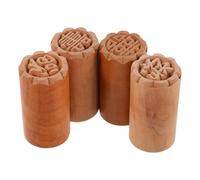 BESPORTBLE Tampons à Biscuits en Bois Lot de 4 pour Gâteaux de Lune Chinois Traditionnels, Emporte-pièces Pâtisserie 4 Motifs, Outil de Tampon pour Décoration Maison, Loisirs Créatifs