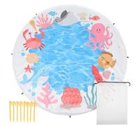 BESPORTBLE Tapis de Plage Pliable Imperméable et Anti-Sable, Polyester | Camping et Pique-niques, Léger et Portable, Design Enfantin, Lot de Set, Usage Extérieur