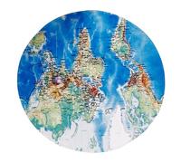 BESPORTBLE Tapis Rond Antidérapant Lavable et Résistant à L'usure en Polyester Motif Carte du Monde pour Bureau et Salon