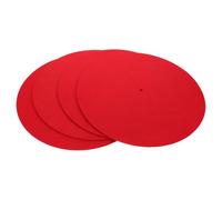 BESPORTBLE Tapis Rond Vinyle Antidérapant 295 CM 4 Pièces Rouge en Feutre de Laine pour Tourne-Disque Décoration Vintage Salle de Musique Tapis Décoratif Rétro Fonction Insonorisante et