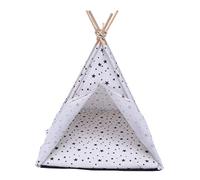 BESPORTBLE Tente pour Animaux De Compagnie Petite Tente Tipi pour Chien Parc De Jeu pour Chien à L'intérieur Lit pour Chien Refuge pour Chiens Hamac Enclos pour Chiot Dehors Blanche en Bois
