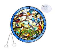 BESPORTBLE tenture murale oiseau rond maison autocollants film salle mangeoire decoration décoration Oiseaux décoratifs pendentif suspendu oiseau signe suspendu d'oiseau Métal