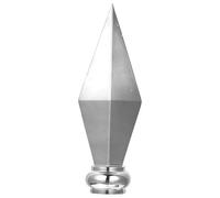 BESPORTBLE Tête de Mât de Drapeau Alliage Aluminium Argenté Embout Décoratif Résistant Aux Intempéries Remplacement Facile pour Mâts de Salle de Conférence et Hall