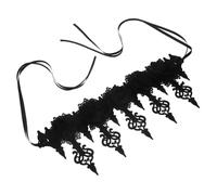 BESPORTBLE -Tête D'Halloween En Forme De Couronne De Fleurs Pour Femmes -Tête En Peluche Style Gothique À Paillettes Accessoires Pour Cheveux En Feutre Noir