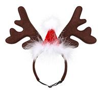 BESPORTBLE -Tête en Bois De Renne pour Chien : -Tête De Noël en Forme D'Élan avec Chapeau De Noël Couvre-Chef pour Chien Costumes De Fête