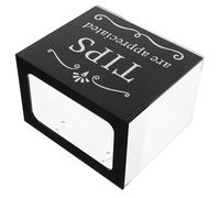 BESPORTBLE Tirelire à Pourboires en Acrylique Transparente Boîte de Collecte d'Argenté Multifonction pour Bars et Restaurants Boîte à Suggestions et Tombola Modèle Noir Classique