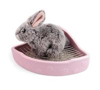 BESPORTBLE Toilettes en Céramique Anti-Morsure pour Petits Animaux, Litière Triangulaire Facile à Nettoyer, Bassins pour Lapins et Cochons D’Inde, Accessoires Colorés Rose pour Animaux