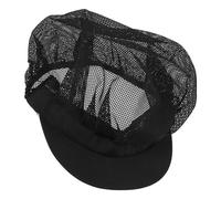 BESPORTBLE Toque Cuisine Noire en Maille Respirante, Taille Unique Ajustable, Chapeau de Chef pour Restaurant et Boulangerie, Bonnet de Travail Léger et Résistant à L'usure, Cuisine