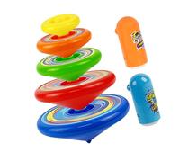 BESPORTBLE Toupies Empilables pour Garçon Fille Jouet Rotatif Éducatif De Toupies pour Jouer Développement De Compétences Arène De Combat Colorée Jouet Portable sans Danger