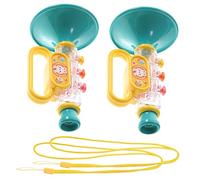 BESPORTBLE Trompette Jouet Éducative pour Garçon et Filles Ensemble de 2 Pièces Jouets Musicaux en Plastique Sûr Trompette Facile à Transporter pour Fêtes et Activités -Scolaires