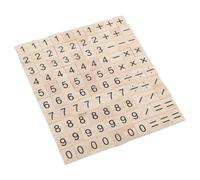 BESPORTBLE Tuiles Numériques en Bois Mini 100 Pcs pour Garçon et Filles, Jouet Éducatif Mathématique, DIY, Symboles et Chiffres 0-9, Matériau Naturel, Apprentissage Montessori, Activités