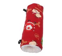 BESPORTBLE Tunnel de Jeu pour Petits Animaux Noël Nid Douillet Peluche Rouge pour Lapins Hamsters Furets et Cochons Cachette Chauffante et Tissu Doux