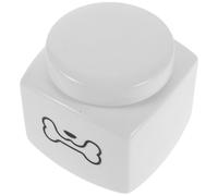 BESPORTBLE Urne Funéraire en Céramique Blanche 500 ML pour Chats et Petits Chiens, Boîte Commémorative Hermétique Motif Os Noir, Récipient pour Cendres D’Animaux de Compagnie, Souvenir