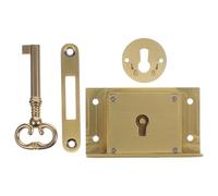 BESPORTBLE Verrou de Tiroir Carré en Laiton Mat Brossé Serrure de Meuble Vintage Clé Verrou de Bureau Sécurisé pour Tiroir et Armoire Protection Fiable pour Objets Personnels