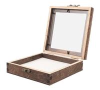 BESPORTBLE Vitrine pour Spécimens d'Insectes en Bois de Paulownia Carbonisé 10X10X45 CM Boîte de Présentation avec Couvercle Transparent et Coussin en EVA Blanc Étui à Spécimens