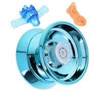 BESPORTBLE Yo-yo Alliage Débutant Non Réactif Bleu pour Garçon et Filles, Rotation Rapide, Jouet Extérieur de Coordination Œil-Main, Kit