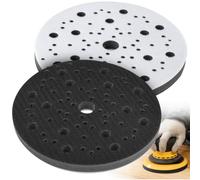 BESPOTCL Lot de 2 patins souples Ø 150 mm, 70 trous, couche intermédiaire en mousse souple, compatible avec Mirka, tampon pour ponceuse excentrique avec fermeture
