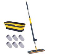 Besreey Balai Plat - Manche Long pour Nettoyage de Sols | Grande Serpillère Humide et Sèche pour Cuisine Salle de Bain Chambre Dortoir Maison Appartement Usage Commercial