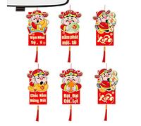 Besreey Décorations Pour Le Nouvel An Chinois - Lot De 6 Pièces Vietnamien 2026,Décorations De Fête Rouge Et Or Du Festival Du Printemps - pour en Pot Bibliothèque Maison Entrée Arbre Mur Fenêtre