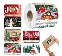 Besreey Étiquettes de Noël - 250 Pièces autocollantes mignonnes décalcomanies,Rouleau d'Autocollants de Noël,pour Arbre de Fêtes Papier d'Emballage Sacs Chaussettes Anniversaire Mariage Fête