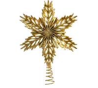 Besreey Étoile de Cime d'arbre,Décoration d'Ambiance pour Sapin de Noël | Décoration Dorée 3D pour Maison Chambre Salon Jardin Entrée Hôtel Extérieur