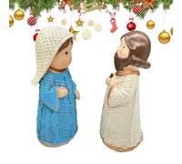 Besreey Figurine de Jésus - Décoration de Bureau Jésus et Kit avec Figurine de Marie | Sculpture Religieuse en Résine pour Salon, Salle de Prière, Bibliothèque ou Chambre