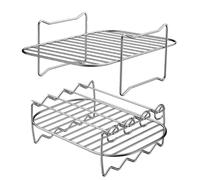 Besreey Grille de barbecue | Double couche en acier inoxydable pour la cuisson, maintien au chaud rectangulaire pour ailes de poulet pour jardin, randonnée, camping, voyage, extérieur