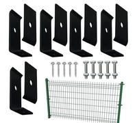 Besreey Kit d'Installation de Clôture, Kit de Fixation pour Grillage Sécurisé, Système De Fixation En Acier Galvanisé Antirouille Pour Clôtures Jardin Terrasse Piscine Extérieur Ranch Pelouse