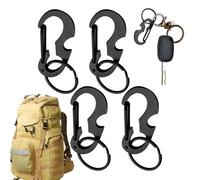Besreey Lot de 4 porte-clés à clip, anti-perte, décapsuleur robuste, antivol, pour la randonnée, le chantier, les voyages, l'escalade, le travail, le camping, la sécurité