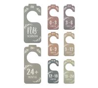 Besreey Lot de 8 séparateurs de vêtements pour bébé avec séparateur de taille - Ensemble de 8 séparateurs de garde-robe pour chambre d'enfant de 0 à 24 ans
