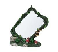 Besreey Miroir en résine, miroir de vigne d'arbre en résine, miroir debout vanité, paysage de balcon décoré pour l'intérieur et l'extérieur, figurine de jardin, sculpture intérieure