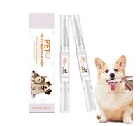 Besreey Nettoyage Dentaire Pour Animaux - Outil Portable Nettoyage Dents Chat,2 Brosses à Dents Stylo pour Chien et Chat contre Taches, Mauvaise, Soins Vétérinaires et Toilettage