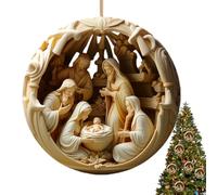Besreey Ornements De Noël À Caractère Religieux,Pendentif en Forme d'arbre en Acrylique 2D - Décorations De Sapin De Noël - pour Pâques Fenêtre Fête Vacances d'hiver Maison Voiture Sac à Dos