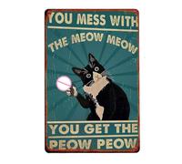 Besreey Panneaux Chats,Art Mural Métallique Drôle,Panneau Décoratif en Tôle et Affiche | Pour Intérieur Extérieur Bar Salon Cuisine Salle De Bains Toilettes Chambre Porche Entrée Jardin