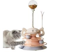 Besreey Piste de Balle de Jouet pour Chat,Jouet de Piste de Balle pour Chat | Jouets pour Chats Multi-Niveaux avec Plumes | Jouet interactif interactif de Piste de Chat, Jouets drôles de Chat à