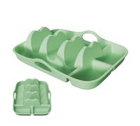 Besreey Plaques À Tacos Avec Séparateurs - Support Coque Taco Silicone avec Séparateur,Plateaux De Service Réutilisables Pour Snacks De Bar,Accessoires de Fête pour Pique-nique Camping Maison