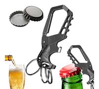 Besreey Porte-clés décapsuleur pour hommes, porte-clés portables | Mousqueton compact universel portable Outil de survie Tournevis avec 3 anneaux porte-clés pour hommes et femmes