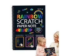 Besreey Scratch Arts - Carnets de Notes en Papier à gratter - Kit d'art Arc-en- - Papier à gratter pour, Artisanat, Notes à gratter - Lot de Papier à gratter Magique