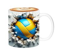 Besreey - Tasse à, tasse en céramique de volley-ball, tasse en céramique de 11 oz avec design - Volleyball | Tasses SportsMilk pour les fans de volley-ball, pour les amateurs de et de