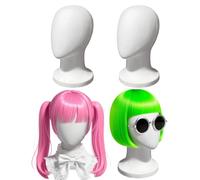 Besreey Tête de modèle en mousse | 4 têtes en mousse pour perruques | Support réaliste pour chapeau de chapeau pour écharpes, lunettes, cosplay, coiffage, bricolage, rangement
