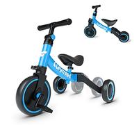 besrey 3 en 1 Tricycle Vélo Enfant, bébé évolutif 1-4 Ans, Draisienne,Vélo sans Pédale, Bleu