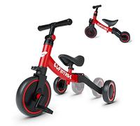 besrey 3 en 1 Tricycle Vélo Enfant,Tricycle bébé évolutif 1-4 Ans,Vélo Draisienne,Vélo sans Pédale,Rouge