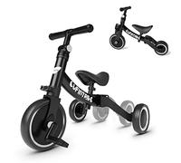 besrey 5 en 1 Tricycle Enfant bébé évolutif 1-4 Ans,Vélo Draisienne,Vélo sans Pédale,Noir