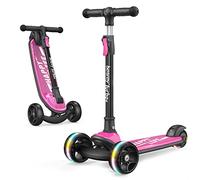 besrey Kick Scooter for Kids Ages 3-10, 3-Wheel Folding Scooter with Adjustable Height, LED Light Wheels, Extra Wide Deck for Outdoor Activities