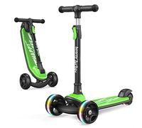 besrey Trottinette Pliable pour Enfant de 2 à 10 Ans, Trottinette Enfant 3 Roues débutante avec Roues Lumineuses, Hauteur réglable, Vert