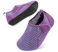 Besroad Chaussures aquatiques pour enfants filles garçons à séchage rapide chaussettes aquatiques pieds nus antidérapantes pour la plage, la natation, le surf, Violet, 1-2 Big Kid