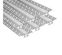 Besseto Lot de 6 profilés LED à encastrer 1 m, Profilé LED en aluminium pour cloison sèche sans bordure avec diffuseur laiteux et embouts