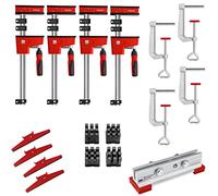 Bessey KRE-SET-A Lot de 4 viroles KRE 100, 4 pinces de table TK6, 2 adaptateurs KR-AS KP KBX20